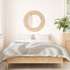 Liquid Swirl Abstract Pattern in Taupe Gray and Light Ice Blue Duvet Cover Gallery Image 3