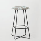 Liquid Swirl Abstract Pattern in Taupe Gray and Light Ice Blue Stool Gallery Image 1