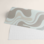 Liquid Swirl Abstract Pattern in Taupe Gray and Light Ice Blue Wrapping Paper Gallery Image 2