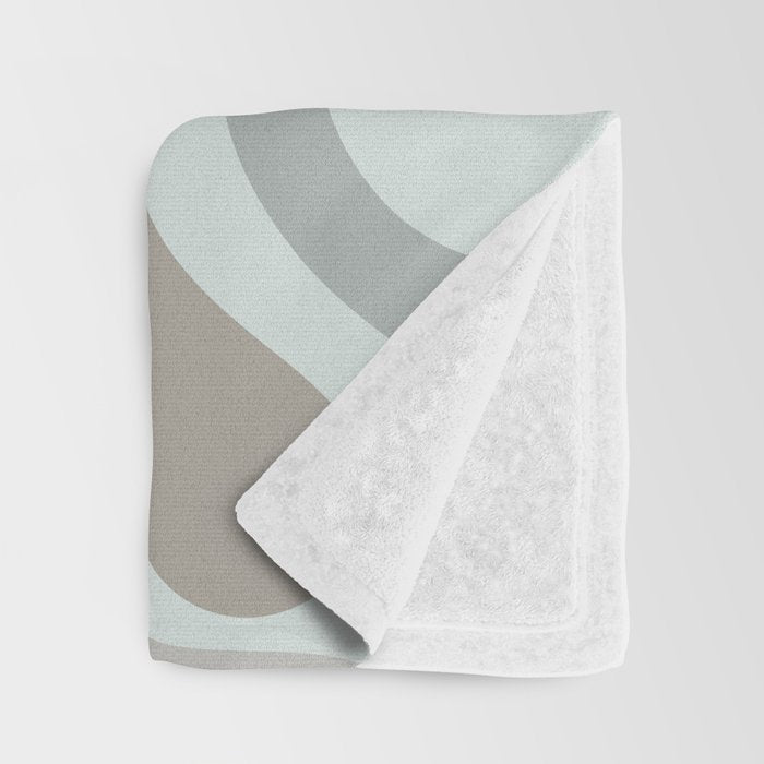Liquid Swirl Abstract Pattern in Taupe Gray and Light Ice Blue Throw Blanket Gallery Image 3