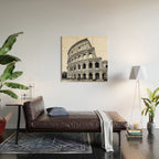 Colosseum Rome Black and White Wood Wall Art Gallery Image 2