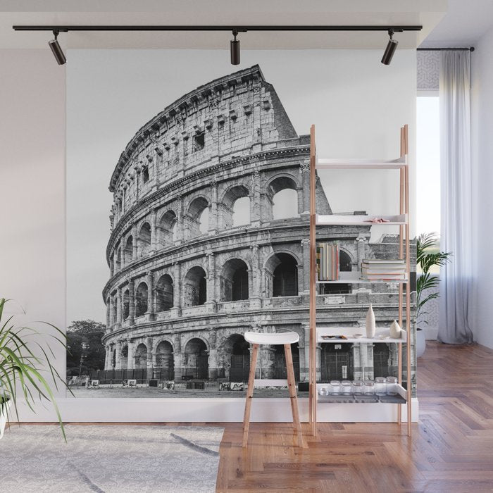 Colosseum Rome Black and White Wall Mural Gallery Image 1