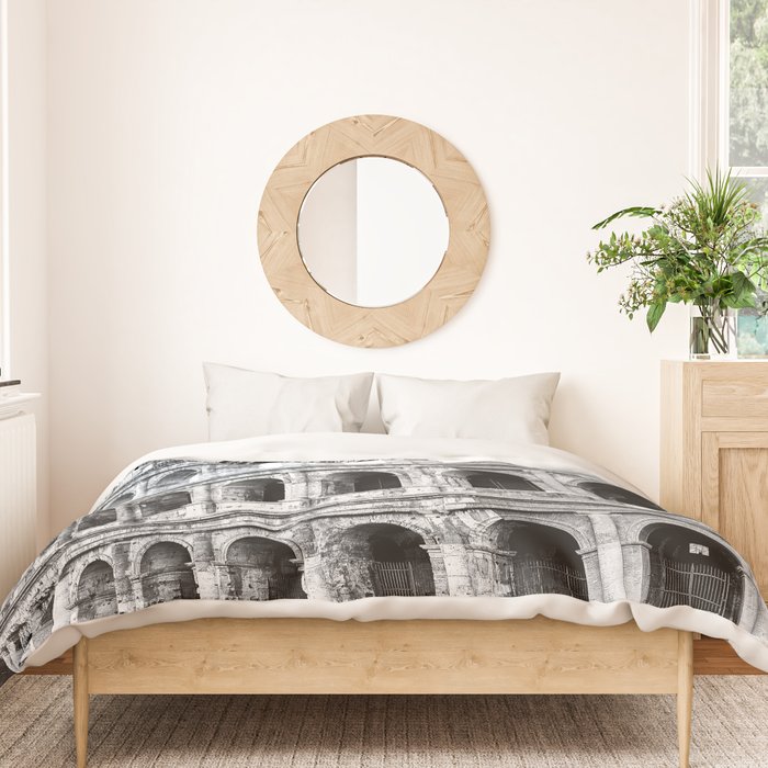 Colosseum Rome Black and White Duvet Cover Gallery Image 3