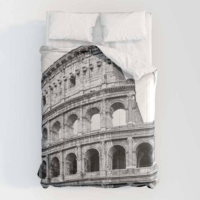 Colosseum Rome Black and White Comforter Gallery Image 6