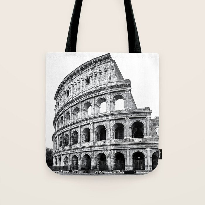 Colosseum Rome Black and White Tote Bag Gallery Image 1