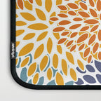 Floral Blooms, Blue, Teal, Orange, Yellow Laptop Sleeve Gallery Image 3