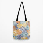 Floral Blooms, Blue, Teal, Orange, Yellow Tote Bag Gallery Image 2