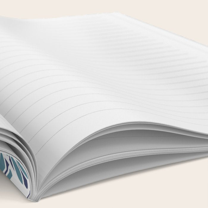 Floral Blooms, Blue, Teal, Orange, Yellow Notebook Gallery Image 2