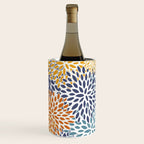 Floral Blooms, Blue, Teal, Orange, Yellow Wine Chiller Gallery Image 1
