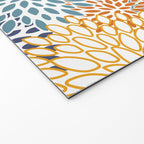Floral Blooms, Blue, Teal, Orange, Yellow Welcome Mat Gallery Image 2