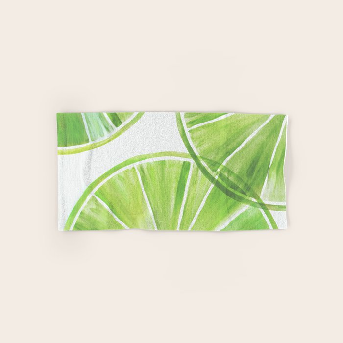 Fresh Lime Citrus Abstract Watercolor Bath Towel Gallery Image 1