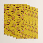 flowers on yellow seamless pattern - mustard yellow Wrapping Paper Gallery Image 3
