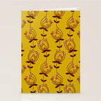 flowers on yellow seamless pattern - mustard yellow Stationery Card Gallery Image 2