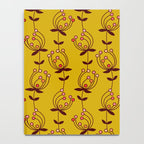 flowers on yellow seamless pattern - mustard yellow Notebook Gallery Image 4