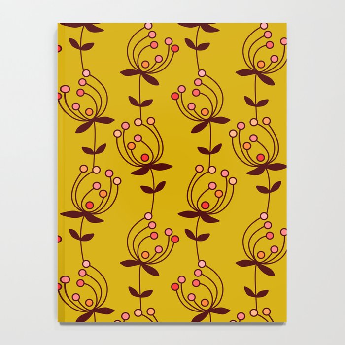 flowers on yellow seamless pattern - mustard yellow Notebook Gallery Image 4