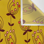 flowers on yellow seamless pattern - mustard yellow Wall Tapestry Gallery Image 3