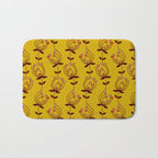 flowers on yellow seamless pattern - mustard yellow Bath Mat Gallery Image 1