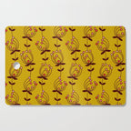 flowers on yellow seamless pattern - mustard yellow Cutting Board Gallery Image 1