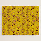 flowers on yellow seamless pattern - mustard yellow Jigsaw Puzzle Gallery Image 1