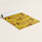 flowers on yellow seamless pattern - mustard yellow Yoga Mat Gallery Image 2