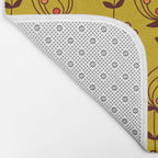 flowers on yellow seamless pattern - mustard yellow Bath Mat Gallery Image 2