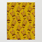flowers on yellow seamless pattern - mustard yellow Poster Gallery Image 4