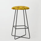 flowers on yellow seamless pattern - mustard yellow Stool Gallery Image 1