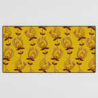 flowers on yellow seamless pattern - mustard yellow Desk Mat Gallery Image 3