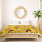 flowers on yellow seamless pattern - mustard yellow Duvet Cover Gallery Image 3