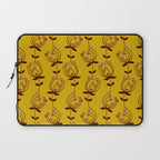 flowers on yellow seamless pattern - mustard yellow Laptop Sleeve Gallery Image 1