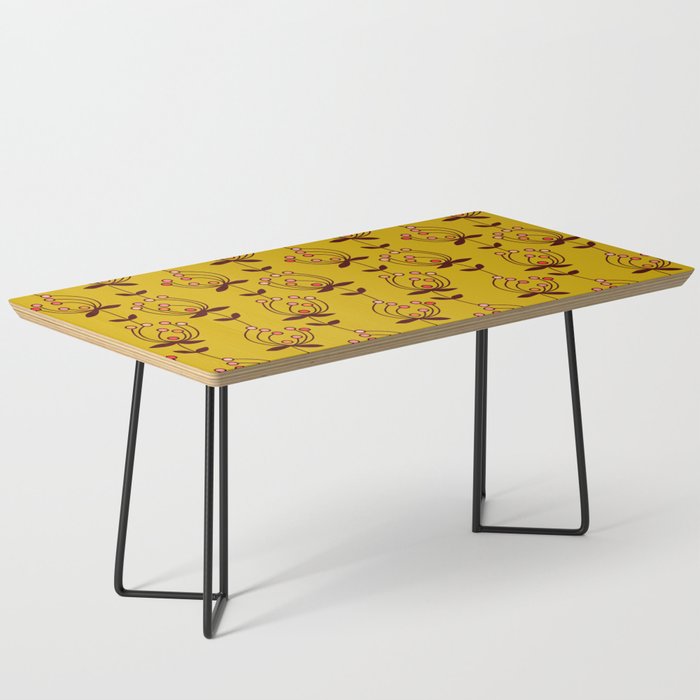 flowers on yellow seamless pattern - mustard yellow Coffee Table Gallery Image 1