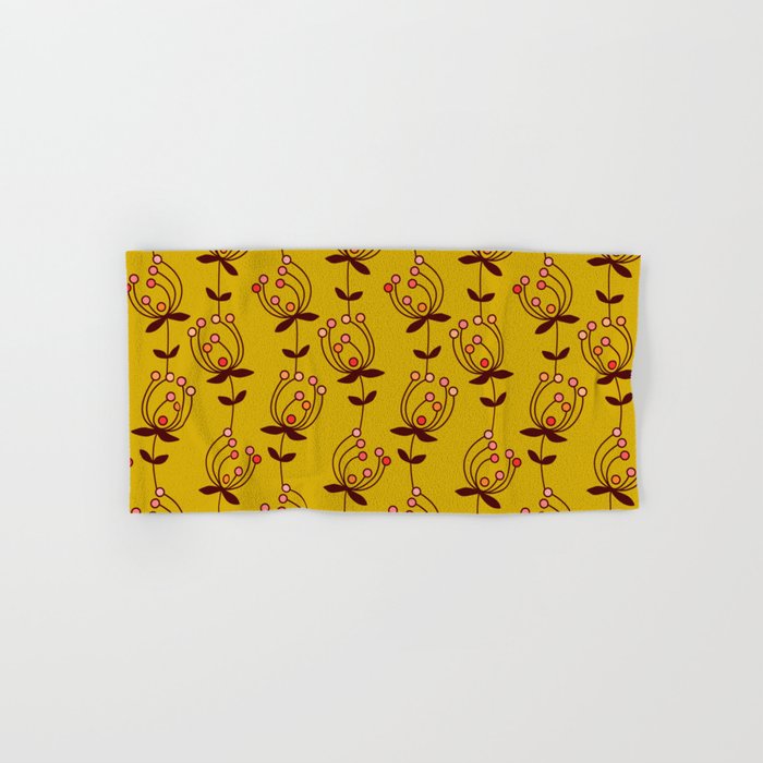 flowers on yellow seamless pattern - mustard yellow Towels Gallery Image 1