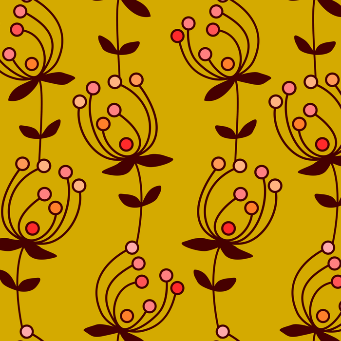 flowers on yellow seamless pattern - mustard yellow Coffee Mug Gallery Image 2