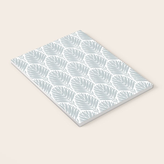 Stamped Palm Fronds Coastal Blue Notebook Gallery Image 3