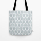Stamped Palm Fronds Coastal Blue Tote Bag Gallery Image 1
