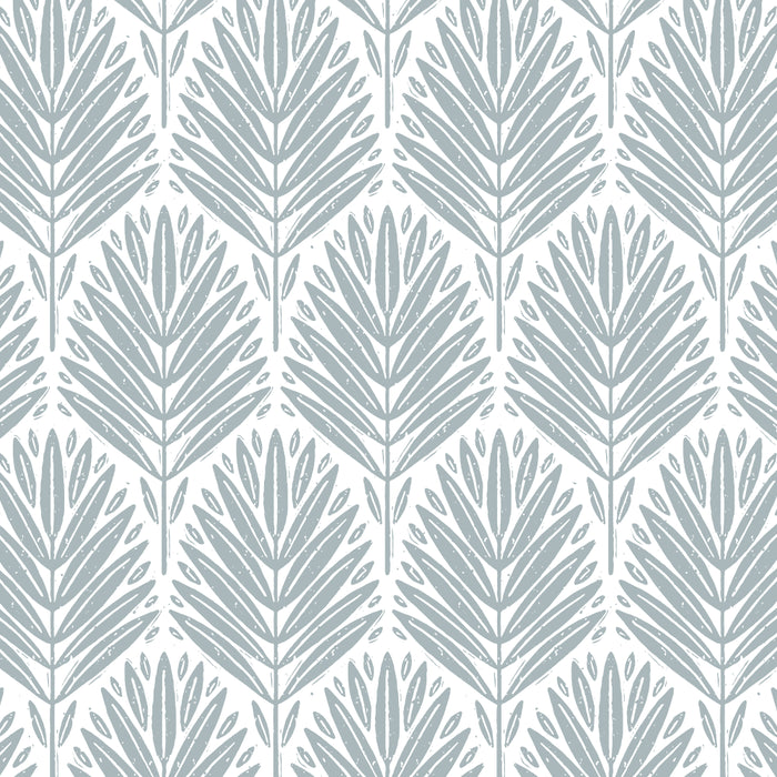 Stamped Palm Fronds Coastal Blue Coffee Mug Gallery Image 2