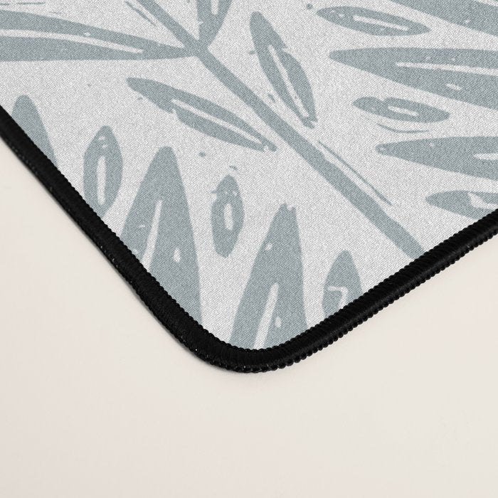 Stamped Palm Fronds Coastal Blue Desk Mat Gallery Image 4