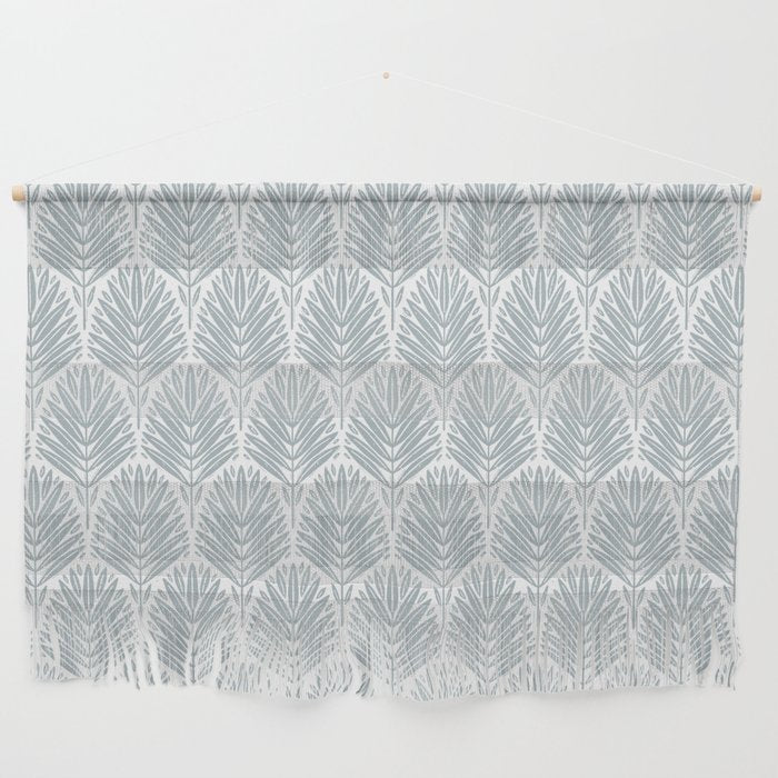 Stamped Palm Fronds Coastal Blue Wall Hanging Gallery Image 1