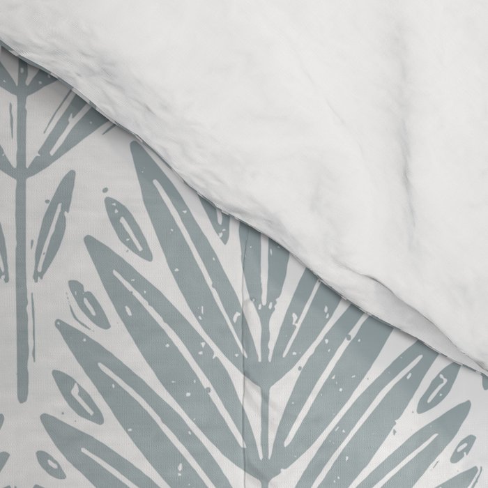Stamped Palm Fronds Coastal Blue Comforter Gallery Image 4