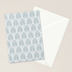 Stamped Palm Fronds Coastal Blue Stationery Card Gallery Image 2