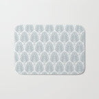 Stamped Palm Fronds Coastal Blue Bath Mat Gallery Image 1