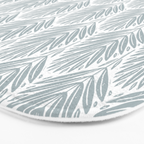 Stamped Palm Fronds Coastal Blue Bath Mat Gallery Image 3