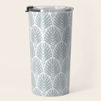 Stamped Palm Fronds Coastal Blue Travel Mug Gallery Image 3