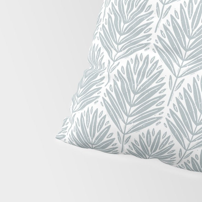 Stamped Palm Fronds Coastal Blue Pillow Sham Gallery Image 4