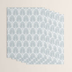 Stamped Palm Fronds Coastal Blue Wrapping Paper Gallery Image 3