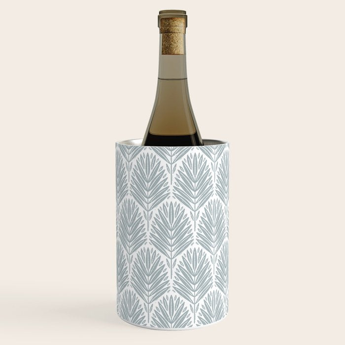 Stamped Palm Fronds Coastal Blue Wine Chiller Gallery Image 1
