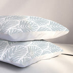 Stamped Palm Fronds Coastal Blue Pillow Sham Gallery Image 3