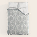 Stamped Palm Fronds Coastal Blue Comforter Gallery Image 6