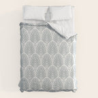 Stamped Palm Fronds Coastal Blue Duvet Cover Gallery Image 6