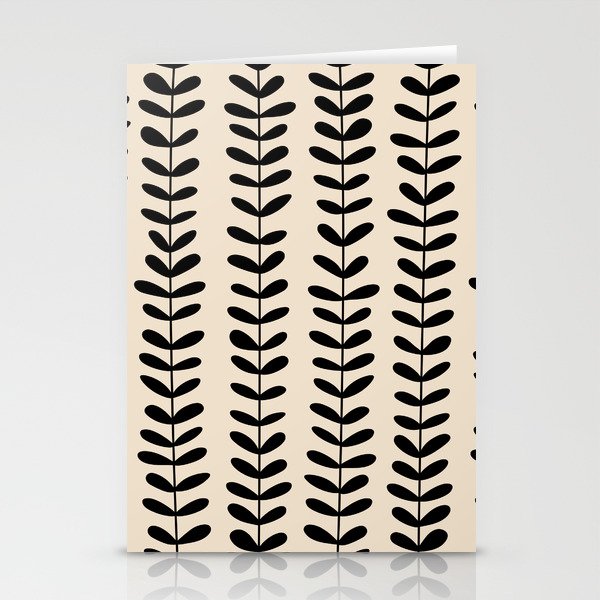 Abstract Leaves black pattern Stationery Card Gallery Image 2